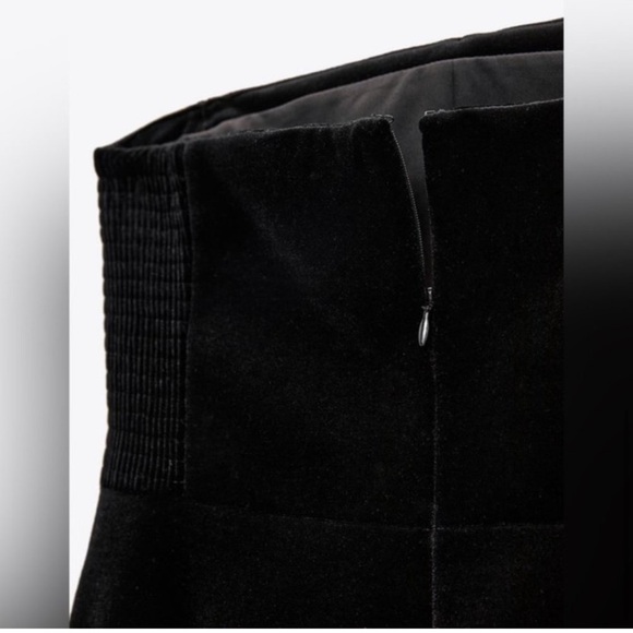 NWT ZARA STUNNING LIMITED EDITION Black Velvet Strapless Midi Dress - Women’s XS - Picture 4 of 11